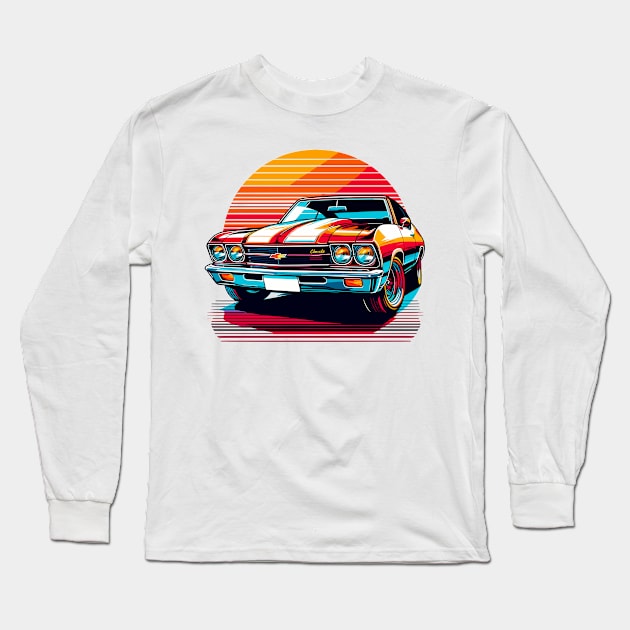 Chevy Chevelle Long Sleeve T-Shirt by Vehicles-Art